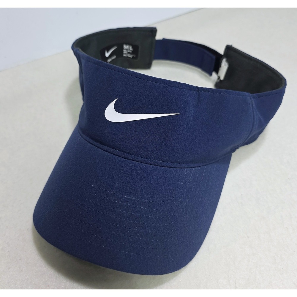 Nike‎ Ace Visor Hat Cap Adult Medium Large M/L LIMITED USE Blue Tennis Golf